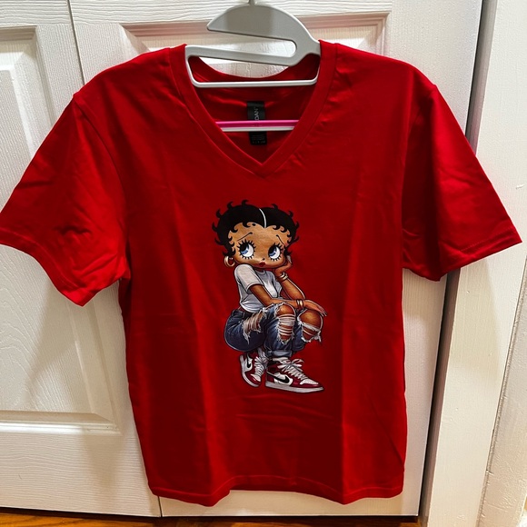Gildan Tops - Red Graphic Ladies T-Shirt